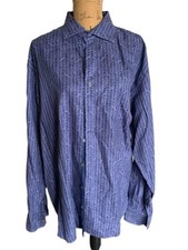 Bugatchi Mens Purple Blue Hues Dress Shirt 2X