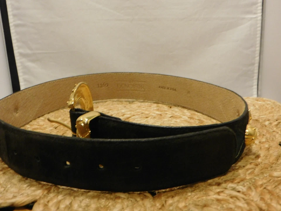 Cinturón de gamuza multicolor Doncaster herrajes dorados hecho en EE. UU. - mujer talla mediana Foto 2 de 4