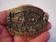 1984 PRAIRIE PIONEER NEBRASKA BELT BUCKLE - 2 3/4" LONG - BOX GW 4