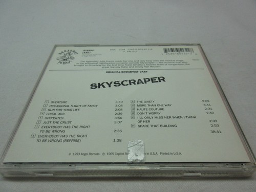 SKYSCRAPER (Angel Broadway CD) Fully Tested Soundreack Musical BIN OOP Music - Picture 2 of 3