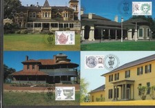 AUSTRALIA NATIONAL TRUSTS POSTCARDS ARCHITECTURE 1995 USED + STAMP