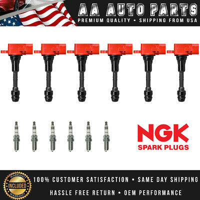 6 UF401 Energy Ignition Coil &Spark Plug For 03-09 Nissan 350Z Infiniti