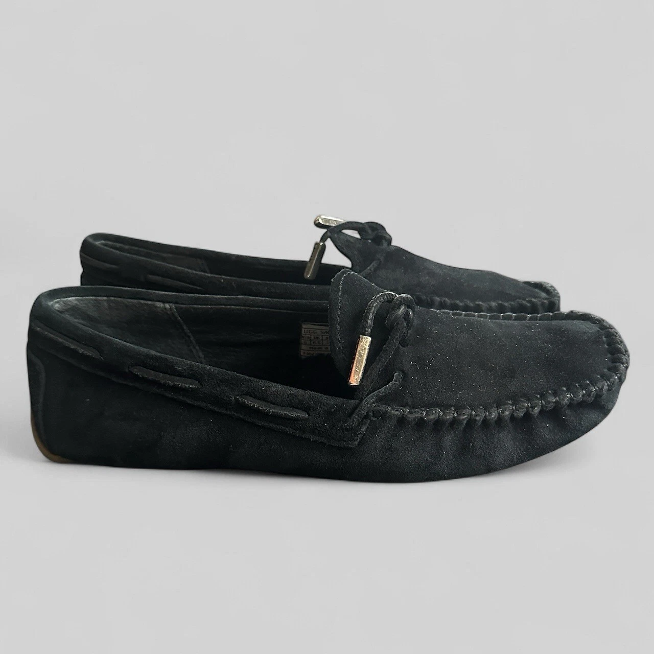 Mocassini mocassini UGG in pelle di pecora neri ciabatte scarpe da guida uomo 8