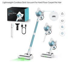 Moosoo Lightweight Cordless Stick Vacuum For Hard Floor Carpet Pet Hair S6