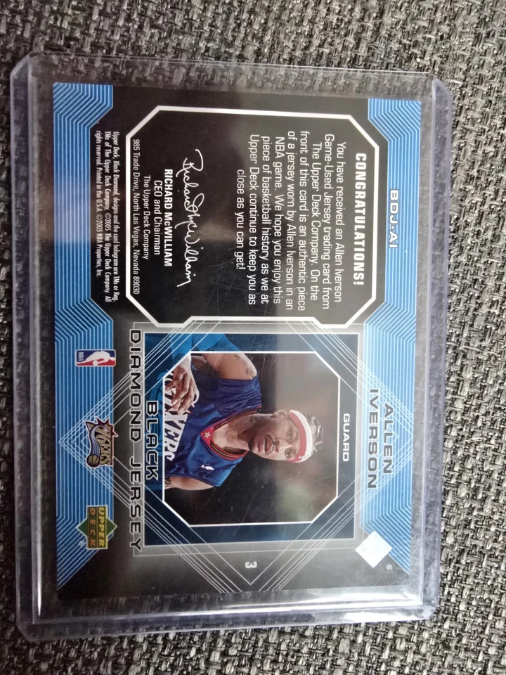 UPPER DECK 2005 BLACK DIAMOND- ALLEN IVERSON - GAME WORN PATCH - Image 2 of 2