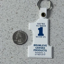 Brumleve Canvas Products Teutopolis Illinois White #1 Keychain Key Ring #50726