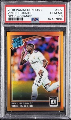 2018 PANINI DONRUSS OPTIC-ORANGE #177 VINICIUS JUNIOR ROOKIE RC 24/99 PSA 10