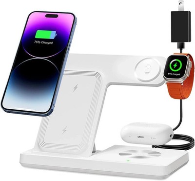 Wireless Charger, 3 in 1 Charging Station for Multi Devices, Charging Stand Dock