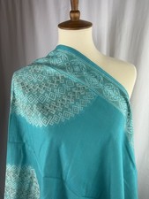Turquoise - Women Indian Warm Wrap Shawl Scarf Golden Stone Rectangular 29x80