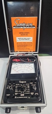 Simpson 260 Series 7 Volt-OHM-Milliammeter Analog Meter with Test Leads And Box