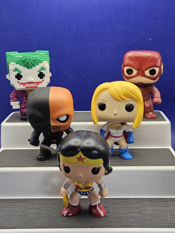 2010-16 Funko Pop! DC Comics Superhero Lot Of 5 Flash Joker Deathstroke LOOSE