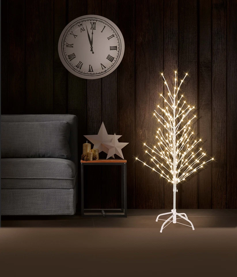 LED Baum Lichtbaum Weiß für Weihnachten 200 warmweiße LED 120cm mit Netzteil - Bild 3 von 3