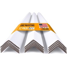 48" x 2" x 2" Reinforced Cardboard Edge Protectors, White Pack of 12 0.16...