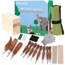 Wood Carving Kit Whittling Kit 26pcs Wood Carving Tools Knife Set with 3 Wood...
