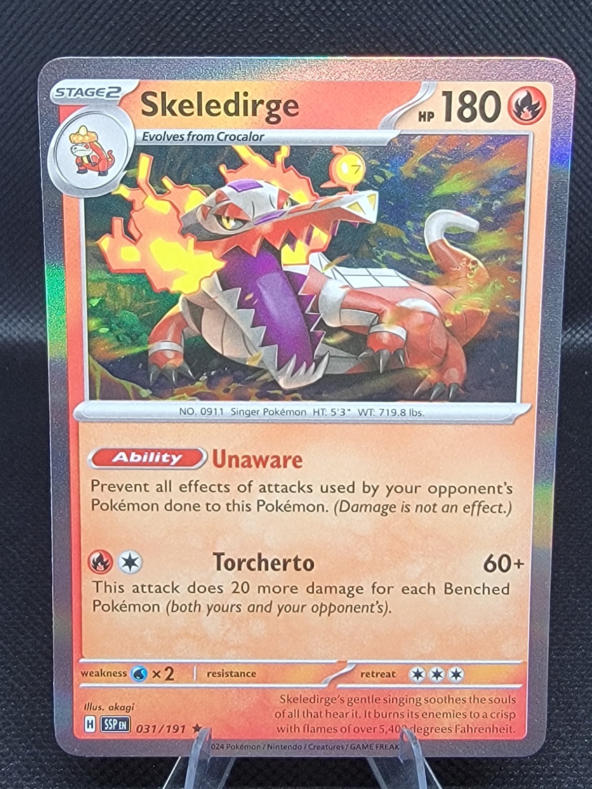 Skeledirge | Surging Sparks | Holo Rare| 031/191| Pokemon TCG | NM
