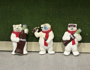 Vintage Coca Cola Polar Bears Fridge Desk Wall Magnets Set Of 3 Crafts