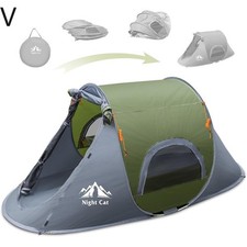 Night Cat Pop-up Camping Tent:1Person Tent Waterproof InstantSetup Outdoor