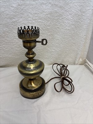 VIntage Brass Table Lamp Underwriters Laboratory Portable Lamp E-20773 No  Shade