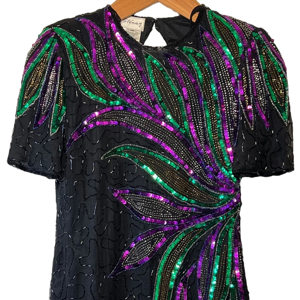 Stenay Sequins 巴黎派对活动礼服设计师 Money Bling 新年小号 — 第 2/4 张图片