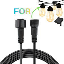 Waterproof Extension Cable for Solar Outdoor String Lights 6 Ft Extension Cord