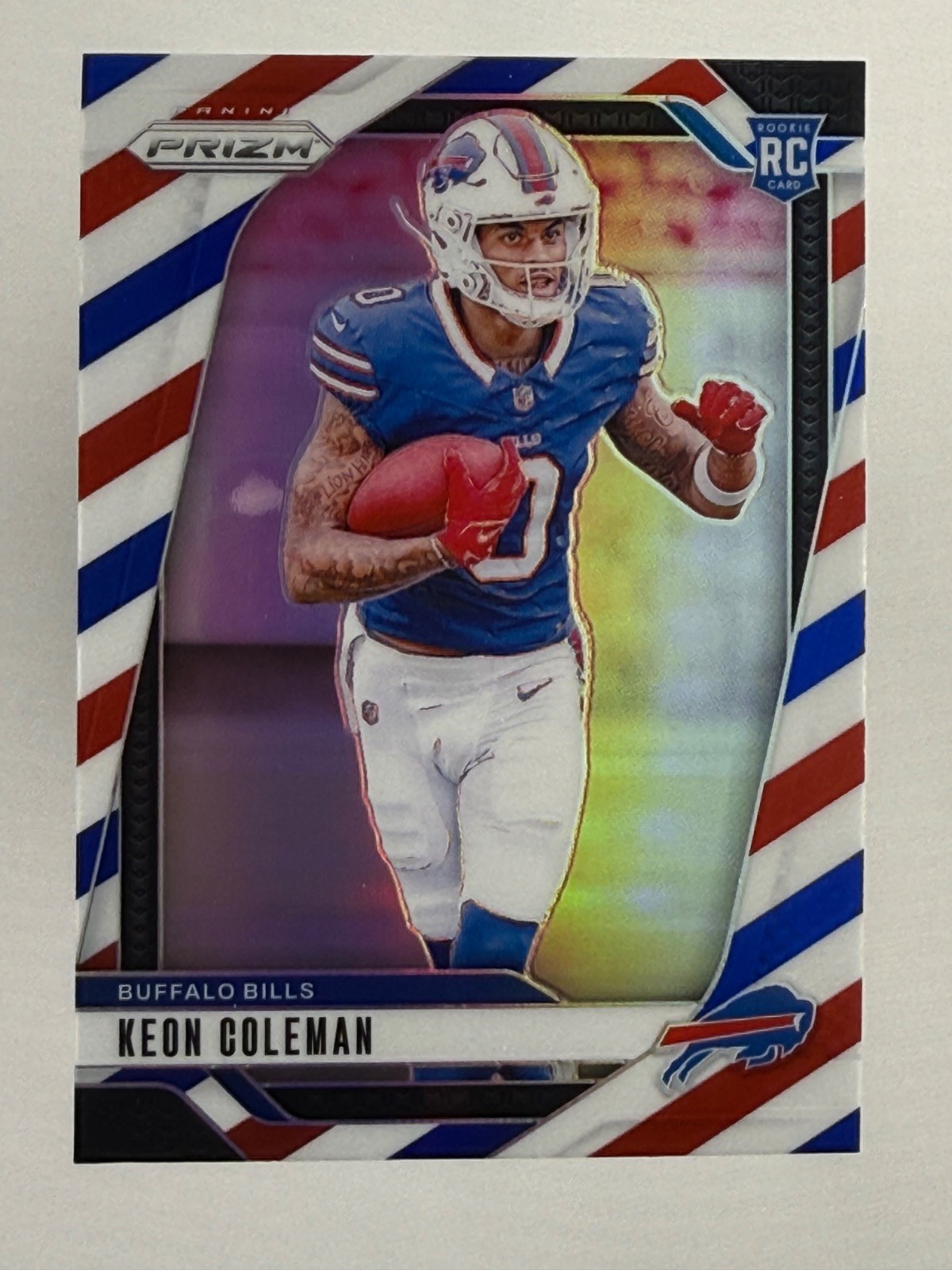2024 Panini Prizm Keon Coleman #362 Red White Blue Prizm