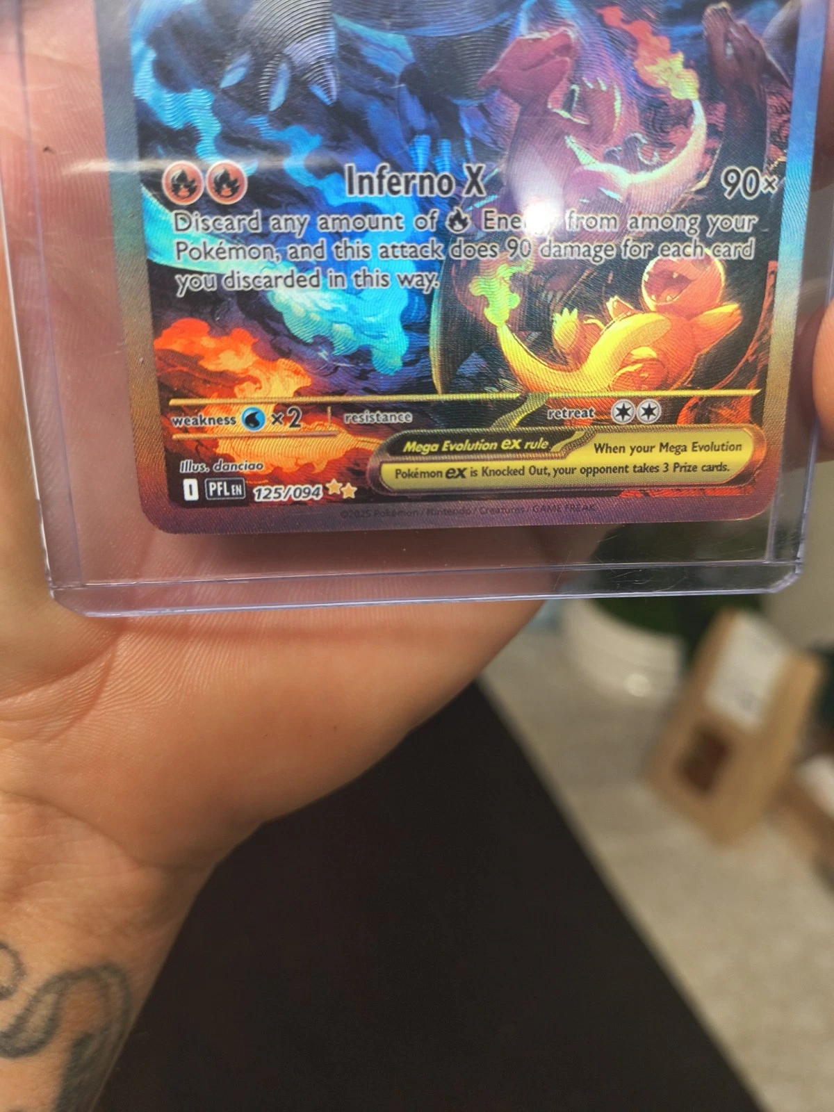 Mega Charizard EX Full Art Holo Pokémon Card 125/094 Flame 2015 English