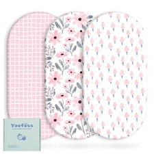 3-Pack Fitted Bassinet Sheets Soft Breathable Compatible Halo Baby Delight