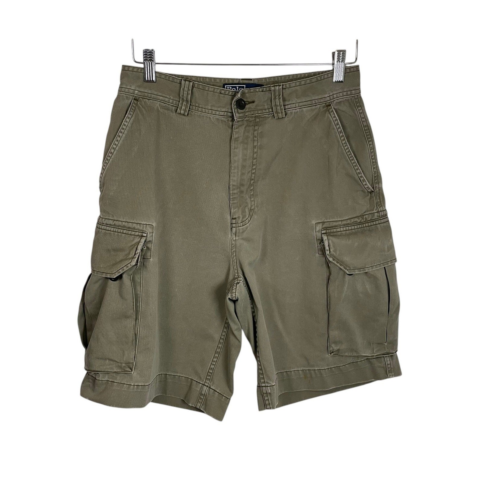 Polo Ralph Lauren Mens Classic Polo 67 Chino Cargo Shorts Olive Green Size 30
