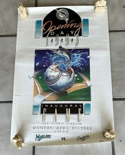 1993 Florida Marlins Opening Day Poster - Good  Condition - RARE - Framable