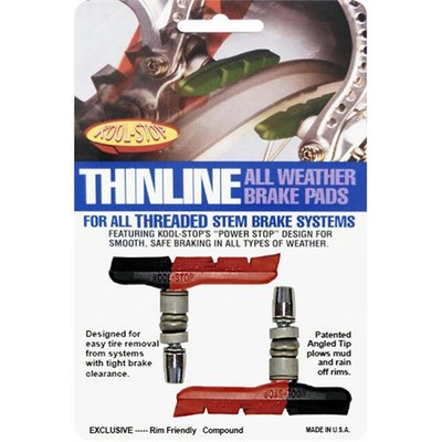 Kool-Stop Bremsschuhe T2 Thinline dual V-Brake, L=71,8mm asymm., für Alu-Felgen,