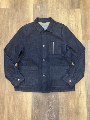#ad #ad Men’s White Oak Denim Selvedge Chore Jacket Size Medium Dark Indigo Wash New $65.00