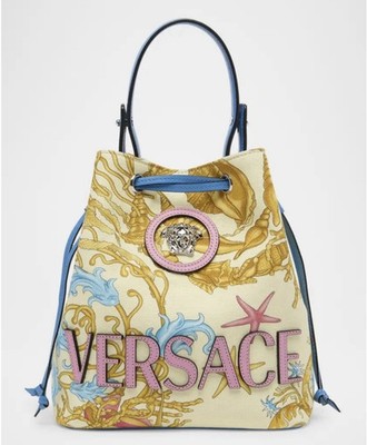 Versace La Medusa Sea Life Printed Bucket Bag