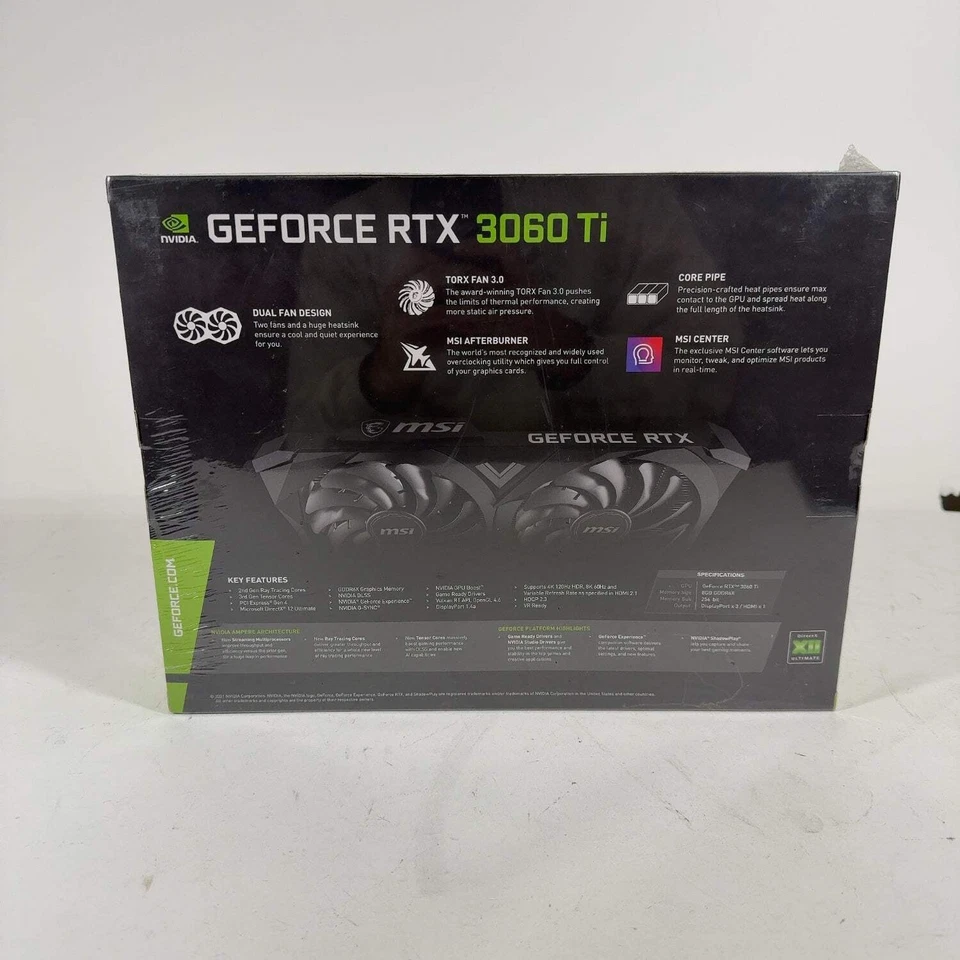 New MSI GeForce RTX 3060 Ti Ventus 2X OC 8GB GDDR6 Graphics Card 912-V505-084 - Image 2 of 4