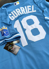 Nike Kansas City Royals #18 Yuli Gurriel Blue Cool Base Stitched Baseball Jersey