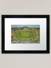 Saturday cricket at Rawson park ,Mo Framed Wall Art Poster Canvas Print Picture