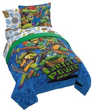 Nickelodeon Teenage Mutant Ninja Turtles Twin Comforter Set - 5 Piece Bedding...