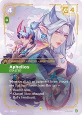 Riftbound Aphelios - Exalted (Overnumbered) - 224/221 - Showcase - Foil, Near Mi — live eBay listing