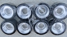 Varsity Plus Roller Skate Wheels(Set of 8) Black Aluminum Hub 57mm 32mm USA Made