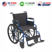 Drive Medical Blue Streak BLS20FBD-SF 20 Inch Manual Wheelchair Steel