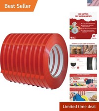 10-Pack Red Poly Bag Sealing Tape: Waterproof 3/8" x 180 yds