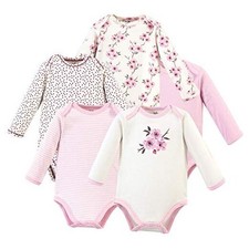 Unisex Baby Organic Cotton Long-Sleeve Bodysuits 0-3 Months Cherry Blossom