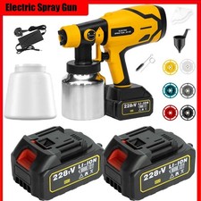 Electric Paint Sprayer Gun + 2 Battery Fence Home Garden Handheld Indoor