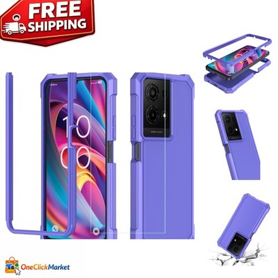 Elegant Purple TCL K32/K33 5G Case: 360° Protection & Built-in Screen Protector