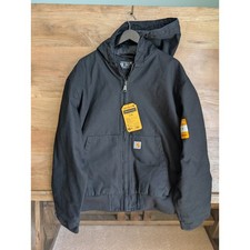 NWT Carhartt Washed Duck Active Jacket Mens XL Black Loose Fit Hooded 104050-BLK