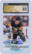Teddy Blueger Penguins Signed 2019-20 Upper Deck Series 1 #231 CGC Rookie Card