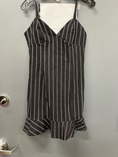 Womens Black and White pinstripe FOREVER 21 Dress Sz Large