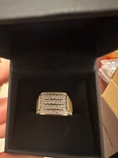 mens 10k yellow gold diamond ring preowned size10