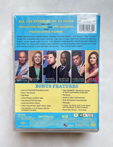 Psych: The Complete Series Season 1-8 ( DVD, 32-Disc Box set) New - 第 2/3 張圖片