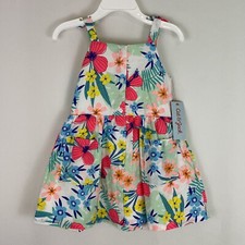 Cat and Jack Little Girls Summer Dress Strap Flowers White New  Pick a Size