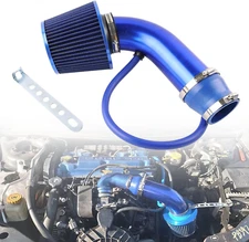 Blue Car Cold Air Intake Filter Induction Set Pipe Power Flow Hose System